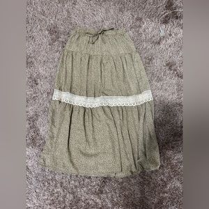 green floral maxi-skirt